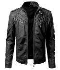 Men's Black Biker Leather Jacket | Classic Motorcycle Moto Leather Jacket