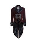 Victorian Red Men's Gothic Steampunk Scissors Long Coat