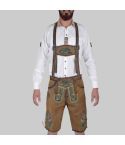 Gold Brown Bavarian Authentic German Lederhosen