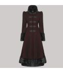 Black & Red Womens Long Gothic Coat