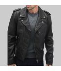 Black Biker Leather Jacket for Men