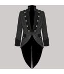 Black Victorian Gothic Tailcoat for Men