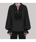 Gothic  Avery Pirate Shirt  Black for Men