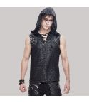 Gothic Devil Fashion Dieselpunk Hooded Tank Top for Men