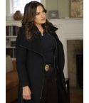 Law & Order SVU S25 Olivia Benson Black Coat | Mariska Hargitay Wool Blend Coat