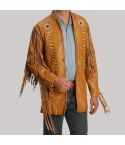 Leather Jacket Western Style Fringe Leather Jackets for Men