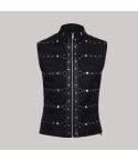 Men Black Punk Waistcoat