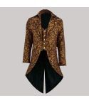 Men Gold Brocade Steampunk Victorian Tailcoat