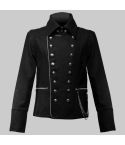 Men Gothic Band Fashion Military Coat British Military Jacket