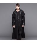 Men’s Handcrafted Red Velvet Steampunk Gothic Long Coat