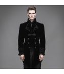 Men’s Handcrafted Red Velvet Steampunk Gothic Long Coat