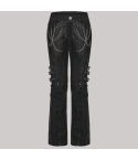 Mens Apocalyptic Gothic Spliced Mesh & Chain Pants