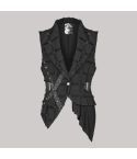 Mens Asymmetric Wasteland Punk Splicing Vest