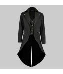 Mens Black Cotton Twill Steampunk Tailcoat Jacket Goth Victorian Coat