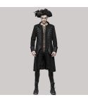 Mens goth military overcoat
