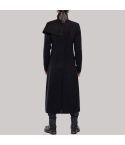 Mens gothic military style woolen overcoat
