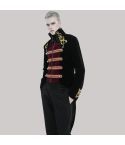 Mens gothic totem embroidered swallow tailed coat black