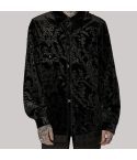Mens Kraken Baroque Gothic Embossed Velvet Shirt