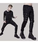 Mens trousers steampunk asymmetrical with loops design men emo party trousers.
