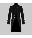 Mens Velvet Renaissance Black Velvet Handmade Frock Coat Gothic Victorian Jacket Steampunk