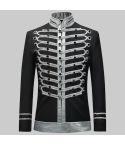 Military Breast Metal Button Embroidery Long Sleeve Blazer