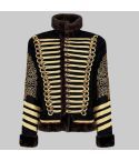 New Napoleonic Hussars Uniform Military Style Tunic Pelisse Jimi Hendrix Jacket Parade Drummer Officer Faux Fur01