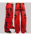 Red Tripp Gothic Pants With Black Straps and Metal Chain for Men