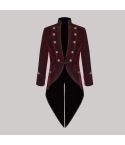 Red Velvet Goth Steampunk Victorian Tail Coat