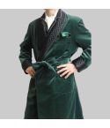 SMOKING JACKET GREEN VELVET ROBE