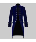 Steampunk Victorian Frock Coat Blue Velvet Goth