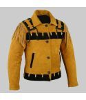 Unisex Cowboy Western Coat Suede Leather Jacket With Fringes