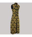 Unisex Fashion Long Gothic Waistcoat Coat Jacket Black Gold Damask Steampunk