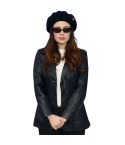 Molly Gordon Oh Hi! Black Leather Blazer