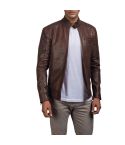 Dean Brown Leather Biker Jacket
