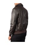 Air Rolf Brown Leather Bomber Jacket