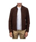 Blain Mocha Suede Bomber Jacket