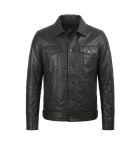 Fernando Men's Black Real Leather Trucker Jacket | Genuine Leather Jacket