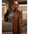 Amanda Wagner Will Trent S03 Brown Leather Blazer