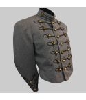 Wool Slate And Black Military Band Jacket