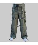 X Strap Denim Trouser