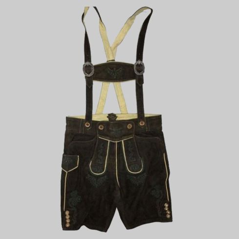 Antique Brown Goat Lederhosen With Suspenders