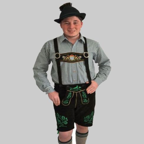 Lederhosen Black Cow With Suspenders