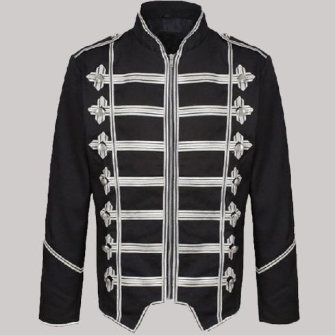 Black gothic emo parade jacket for men