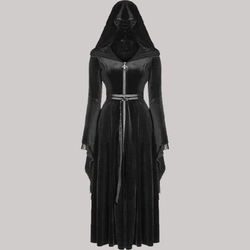 Black Gothic Hooded Cape Cloak Jacket for Women