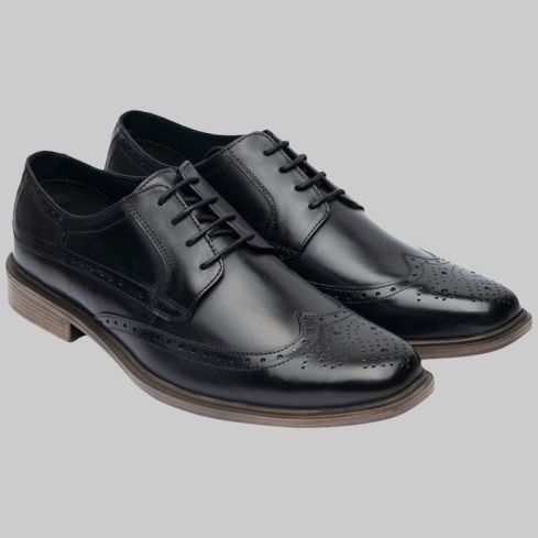 Black Leather Derby Style