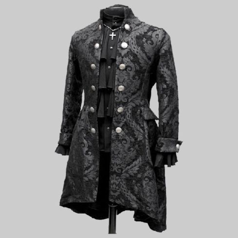 Black Tapestry Brocade Dragon Coat