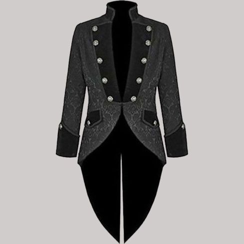 Black Victorian Gothic Tailcoat for Men