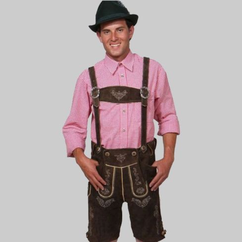 Brown Goat Lederhosen With Suspenders
