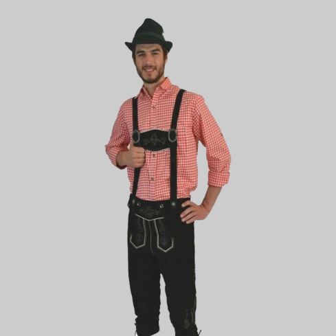 Black Bundhosen With Suspenders