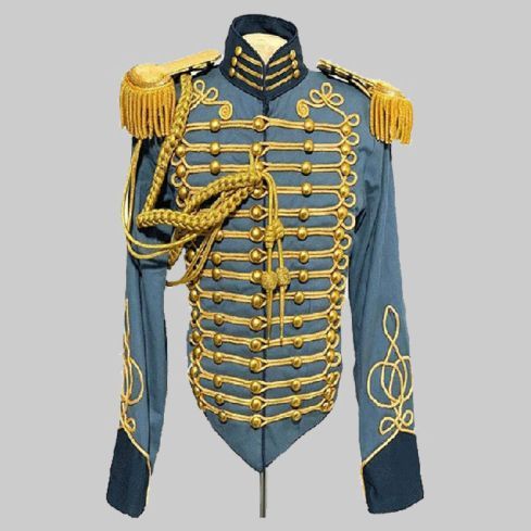 Ceremonial Gold Braiding Hussar Jacket For Men